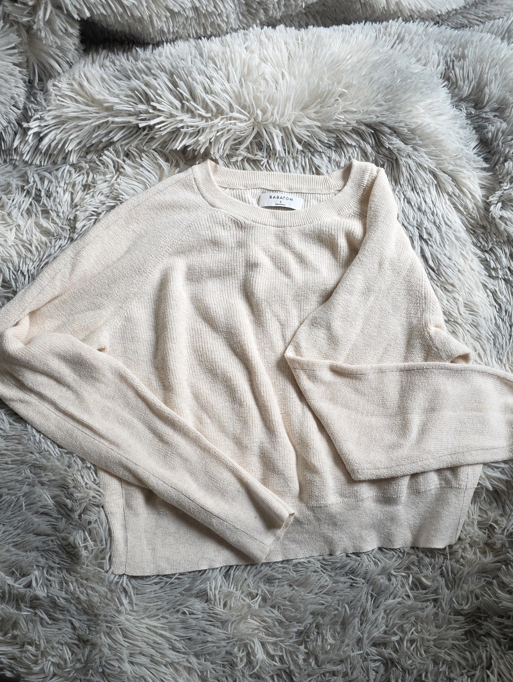 Babaton Soft Cream Crewneck Sweater
